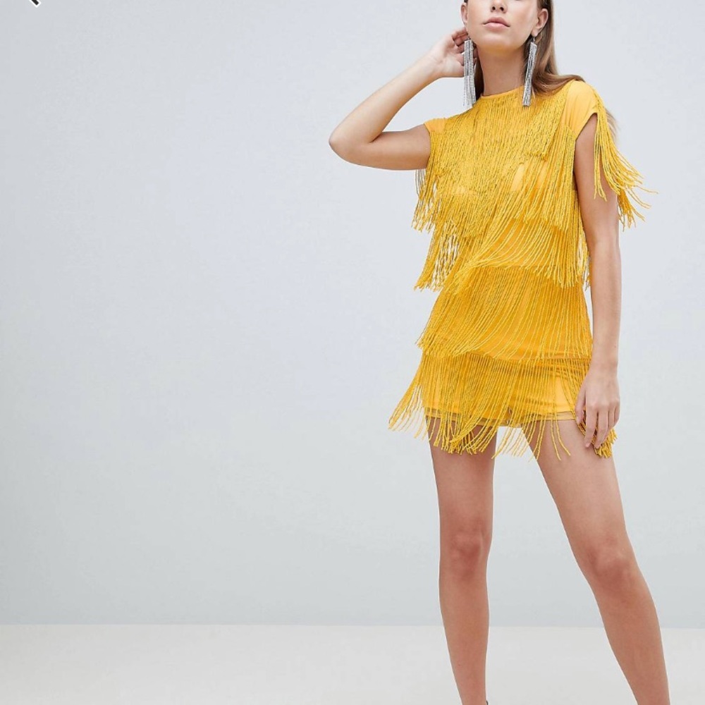 Asos Design Embellished Fringe Romper